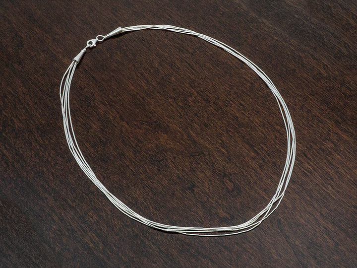 Five Strand Liquid Silver Necklace, 18"