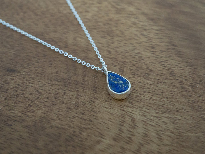 Petite Lapis Teardrop Necklace