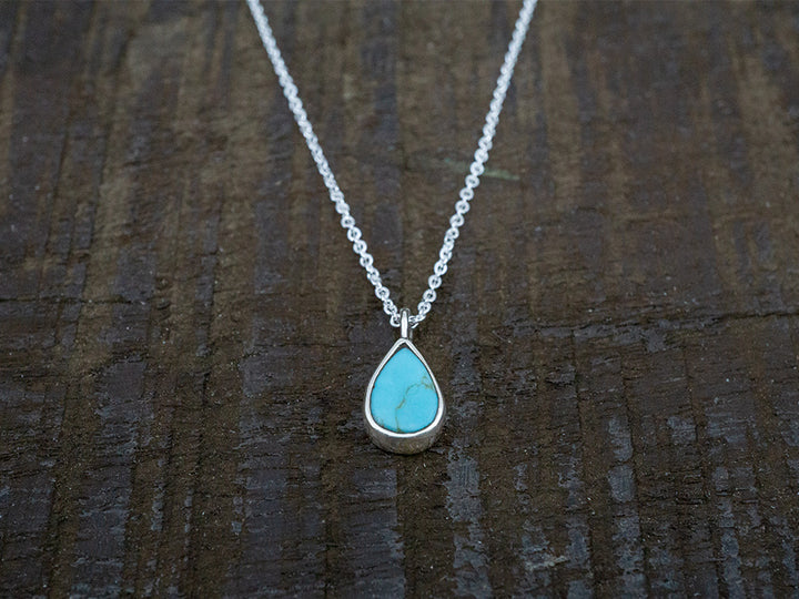 Petite Turquoise Teardrop Necklace