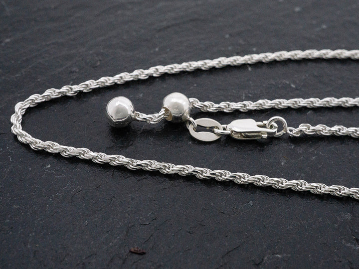 Adjustable Silver Rope Chain