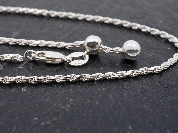 Adjustable Silver Rope Chain