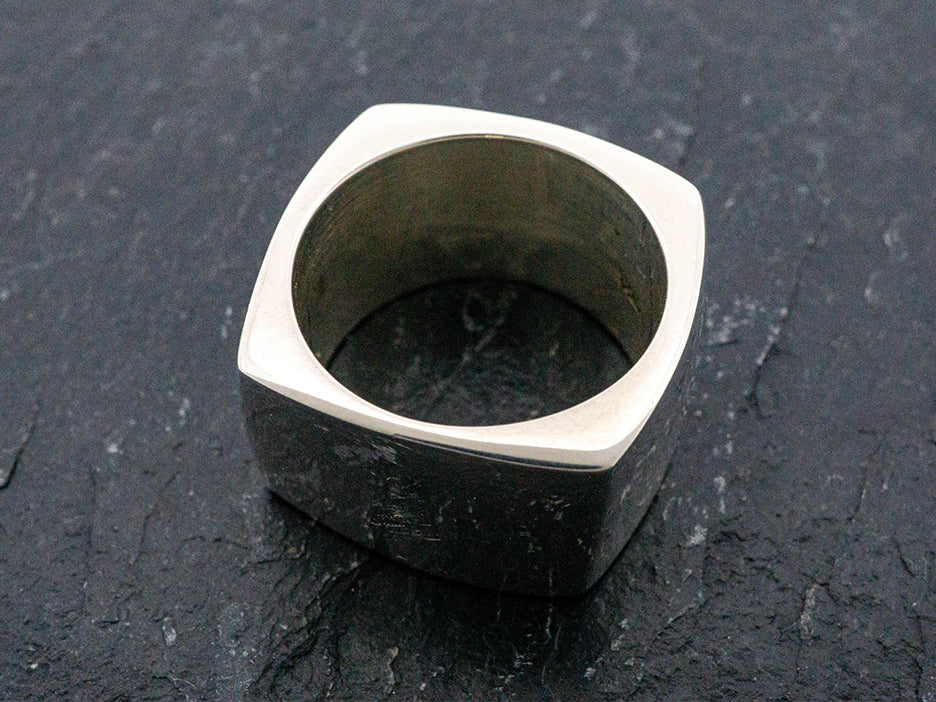 Solid Silver Square Band Ring