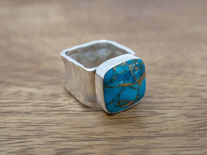 Bronzed Turquoise Cuadrado Ring