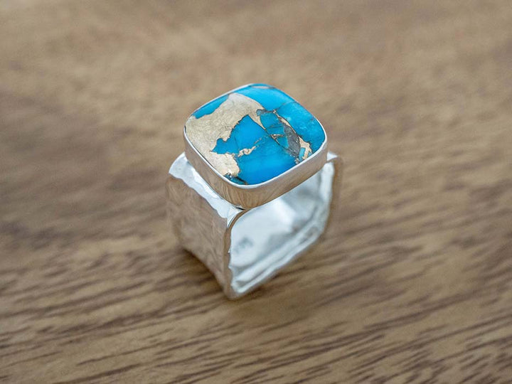 Bronzed Turquoise Cuadrado Ring