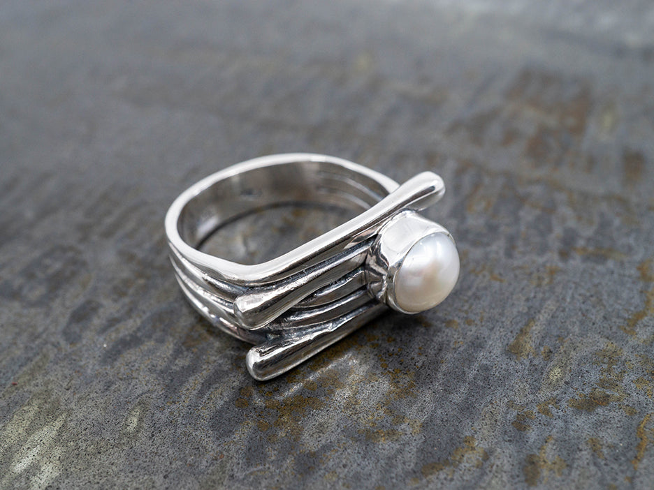 Pearl Ring 925 Sterling Silver Ring Freshwater Pearl Ring White Pearl Ring  June — Discovered