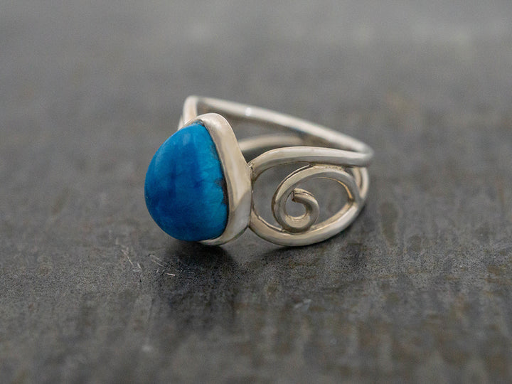 Cavansite Ring w/ Decorative Band, Size 5