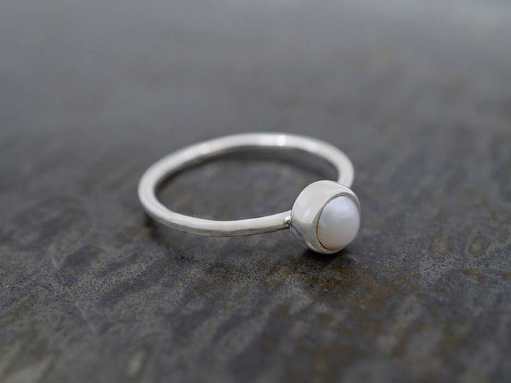 Petite White Pearl Ring