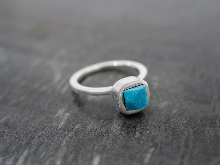 Buy square turquoise ring |Turquoise square unisex ring|Handmade ring