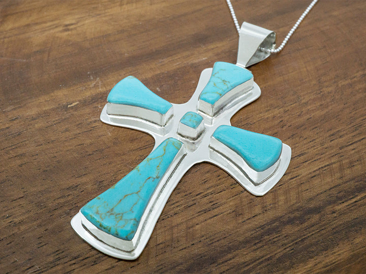 Large Flared Cross w/ Turquoise