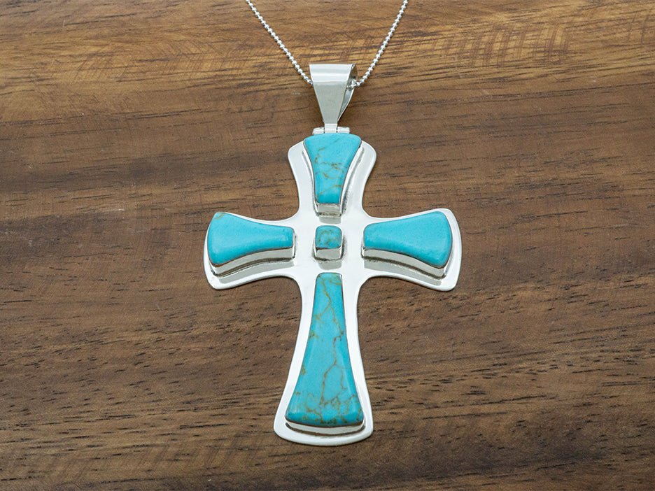 Large Flared Cross w/ Turquoise