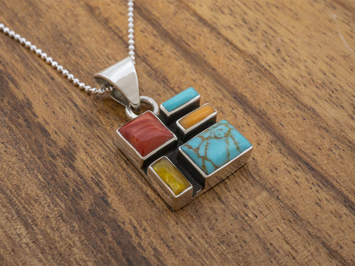 Square Tejano Mosaic Pendant