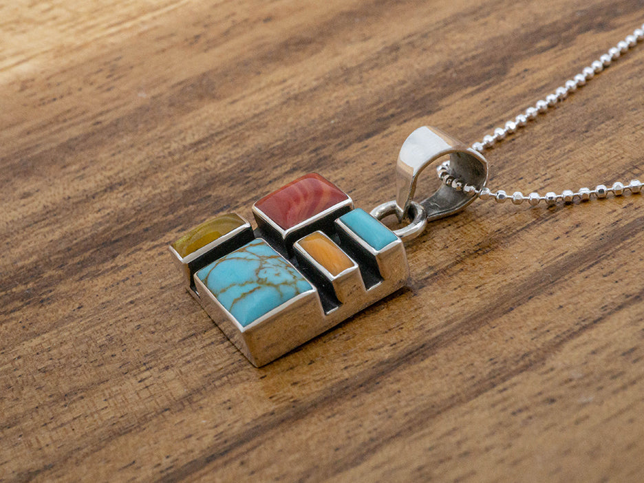 Square Tejano Mosaic Pendant