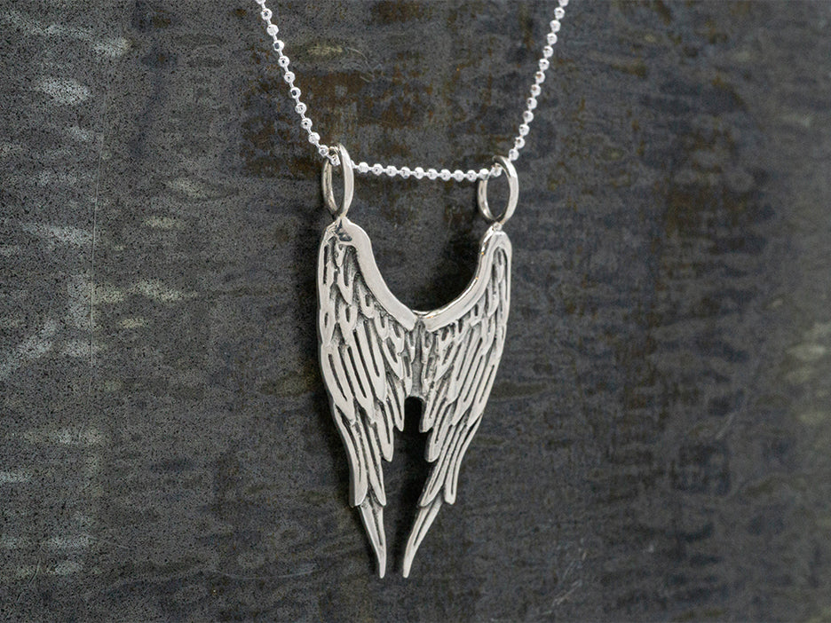  LOOVE Angel Wing Necklace for Women Sterling Silver
