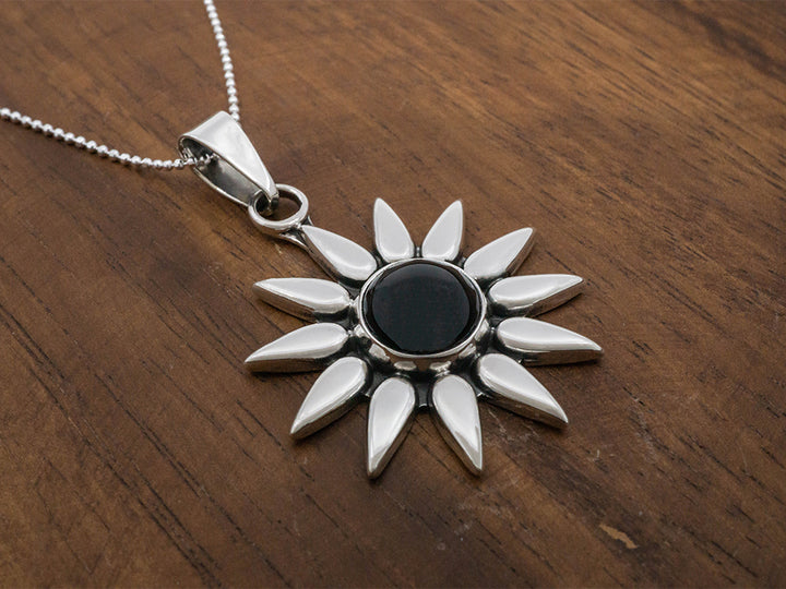 Mini Black Sunburst Pendant