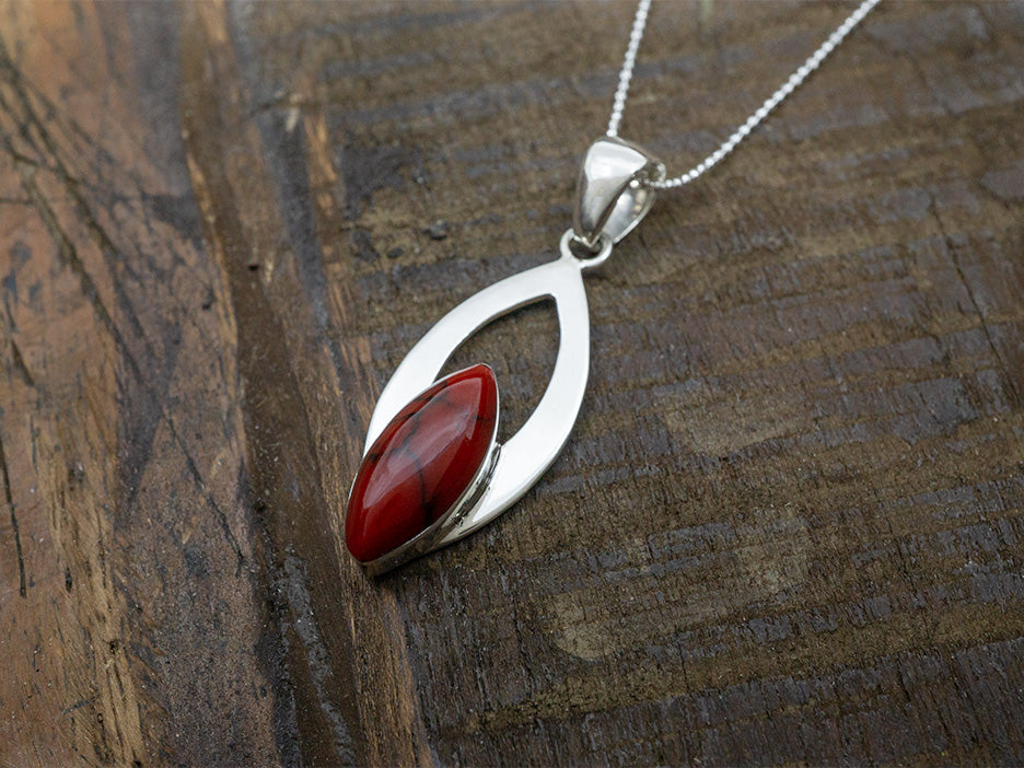 Red Jasper Marquise In Ribbon