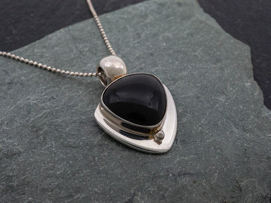 Black Onyx Trillion Pendant