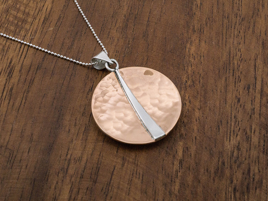 Amazon.com: Medium 1 Inch Wide Hammered Sterling Silver Disc Necklace (24,  Artisan Hammered) : Handmade Products