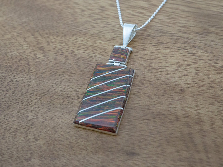 Hinged Fire Opal Pendant