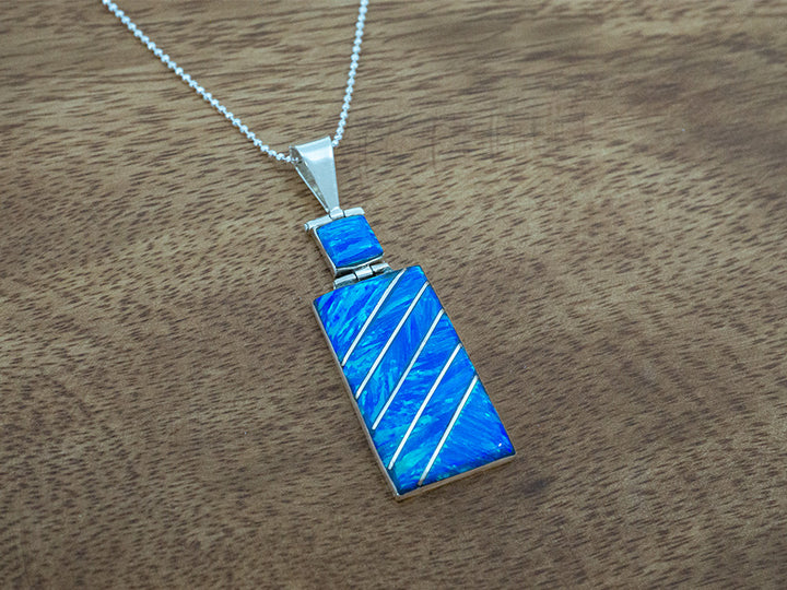 Hinged Blue Opal Pendant