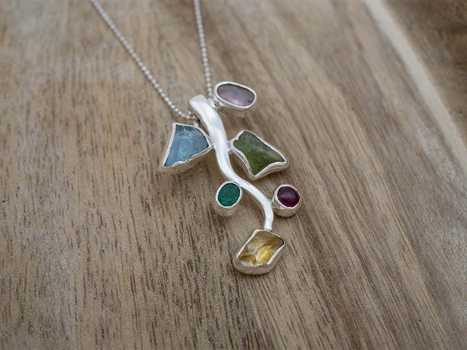 Mixed Gemstone Pendant with Citrine