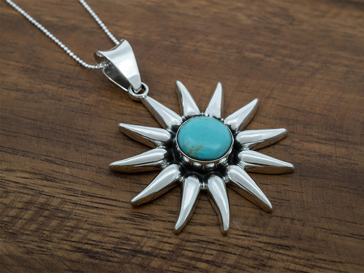 Turquoise Sunburst with Natural Stone